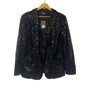 New - L&B Shimmering Black Sequin Blazer